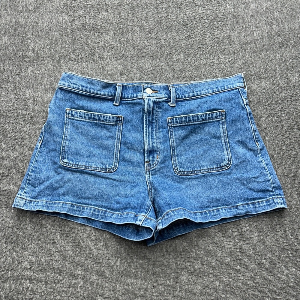 Madewell The High Rise Sailor Short Womens 33 Blue Patch Pocket Edition Denim